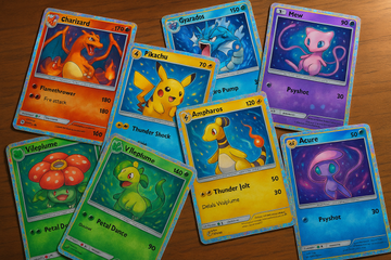Pokemon style gaming card collection